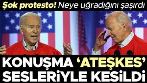  Biden'ı şoke eden Gazze protestosu! Konuşması ateşkes sesleriyle kesildi