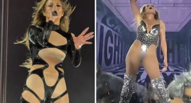 Jennifer Lopez, sahnede giydiği cesur kıyafetiyle ağızları açık bıraktı
