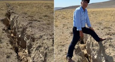 İki ilçe birbirinden ayrılıyor! Metrelerce uzunluğundaki yarık nedeniyle mahalleli tedirgin